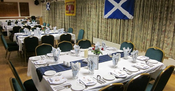 Tables set up for Burns Night